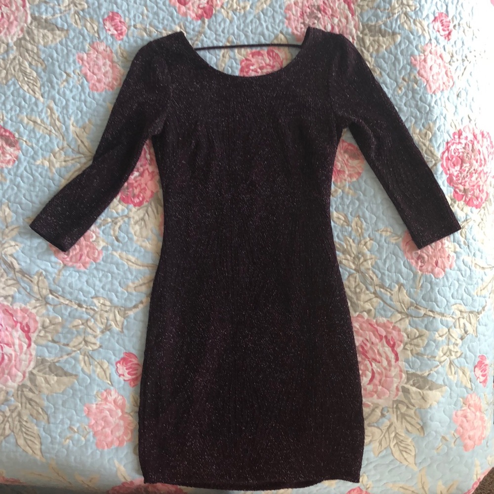 Boutique Purple Shimmer Backless Dress Sz Sm